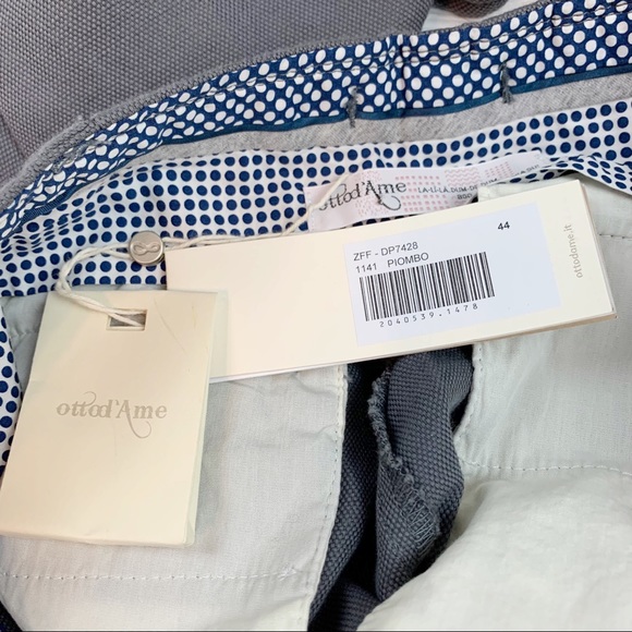 Ottod'Ame high rise Straight Leg Piombo chino Pants in grey patch pockets - Picture 10 of 15